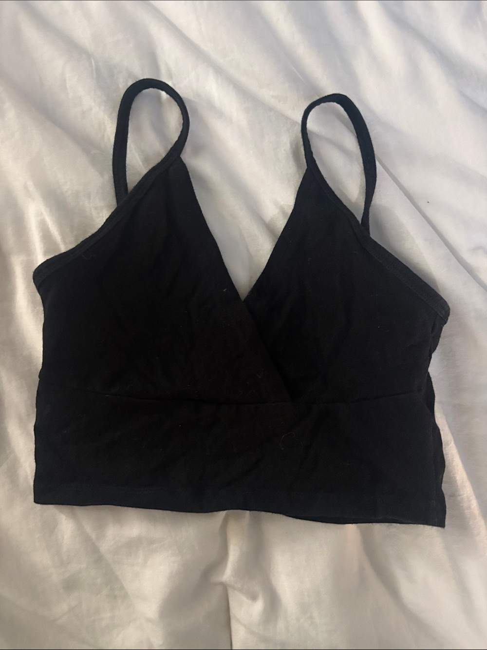 Seamless Black Splice Crop Top